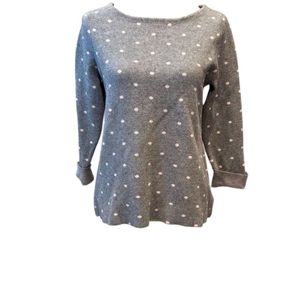Cynthia Rowley Women's Gray Polka Dot Sweater Standard Size S Pullover Casual - Picture 1 of 9